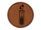 Glass Bubbling Test Tube Chemistry Science Round Iron-On Engraved Faux Leather Patch Applique - 2.5"